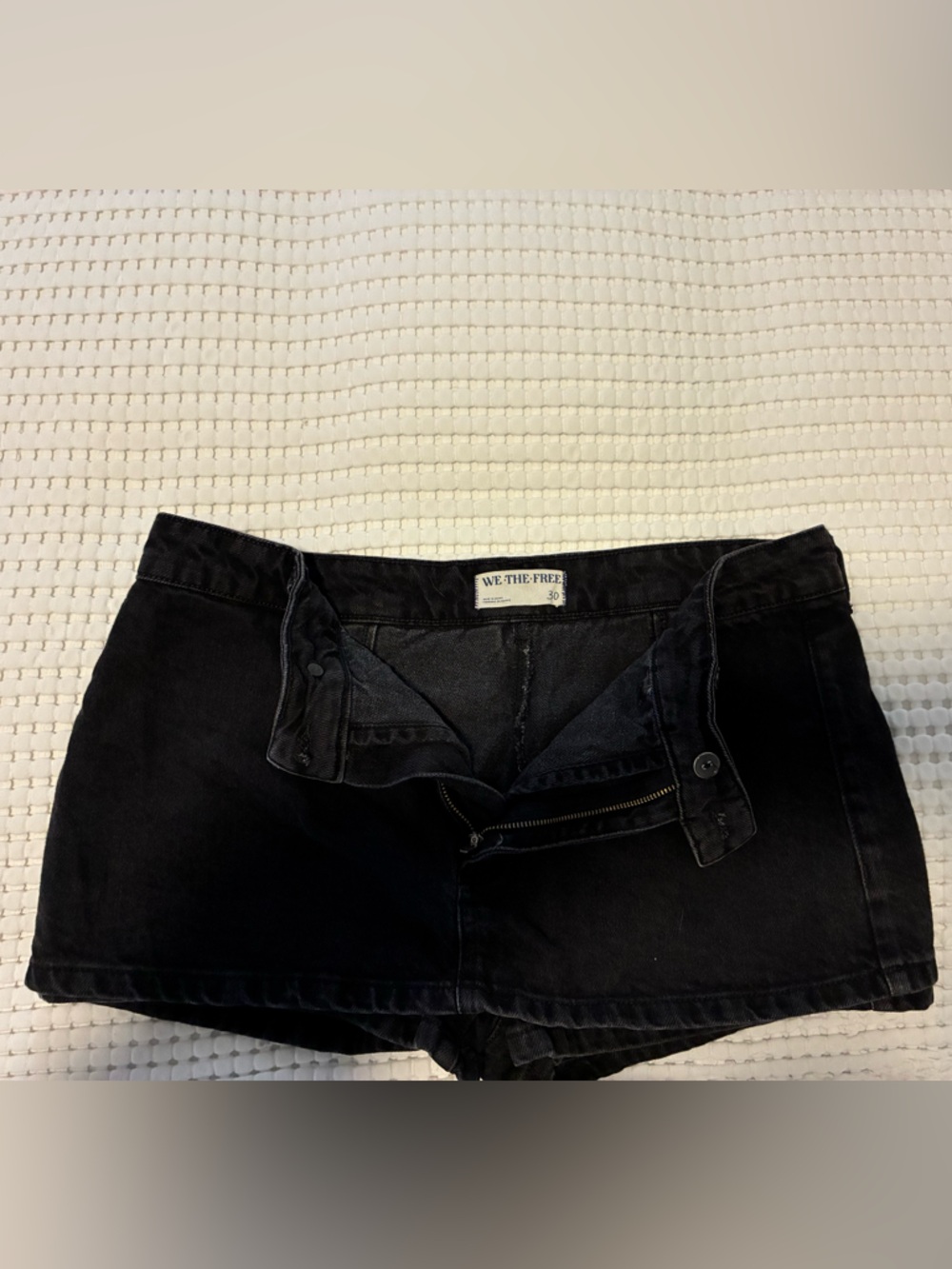Free people Black Jean skirt with built in shorts